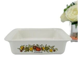 Vintage Corning Ware Square Casserole Dish P-322 Spice of Life L'Echalote 8x8x2